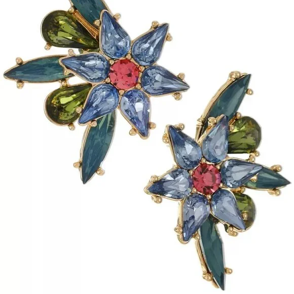 Inc International Concepts Multicolor Crystal Flower Drop Earrings in Gold-Tone - Picture 2 of 6